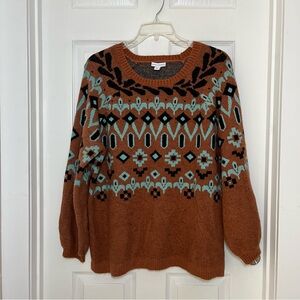 Canyon Retreat Sweater Nordic Design Sienna with Light Blue & Black